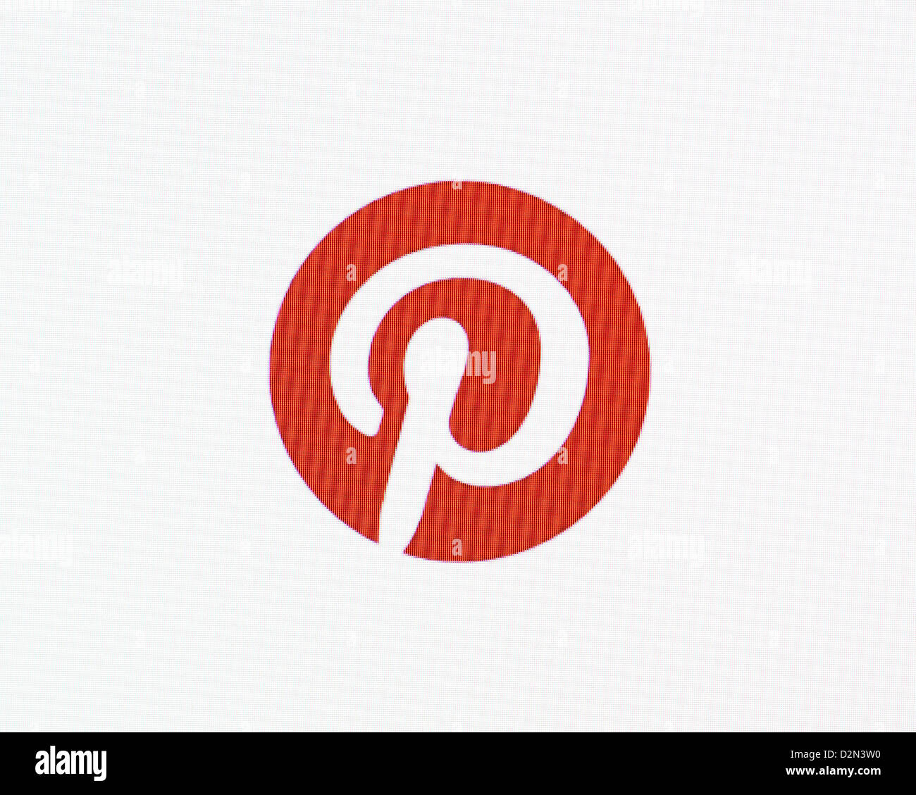 Capture d'écran du logo Pinterest Banque D'Images