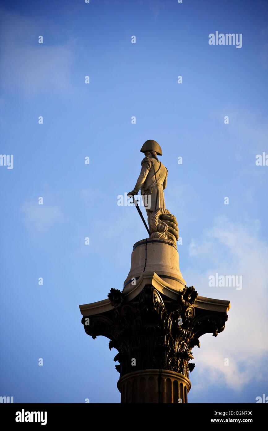 Nelsons Column, Trafalgar Square, Londres, Angleterre, Royaume-Uni, Europe Banque D'Images