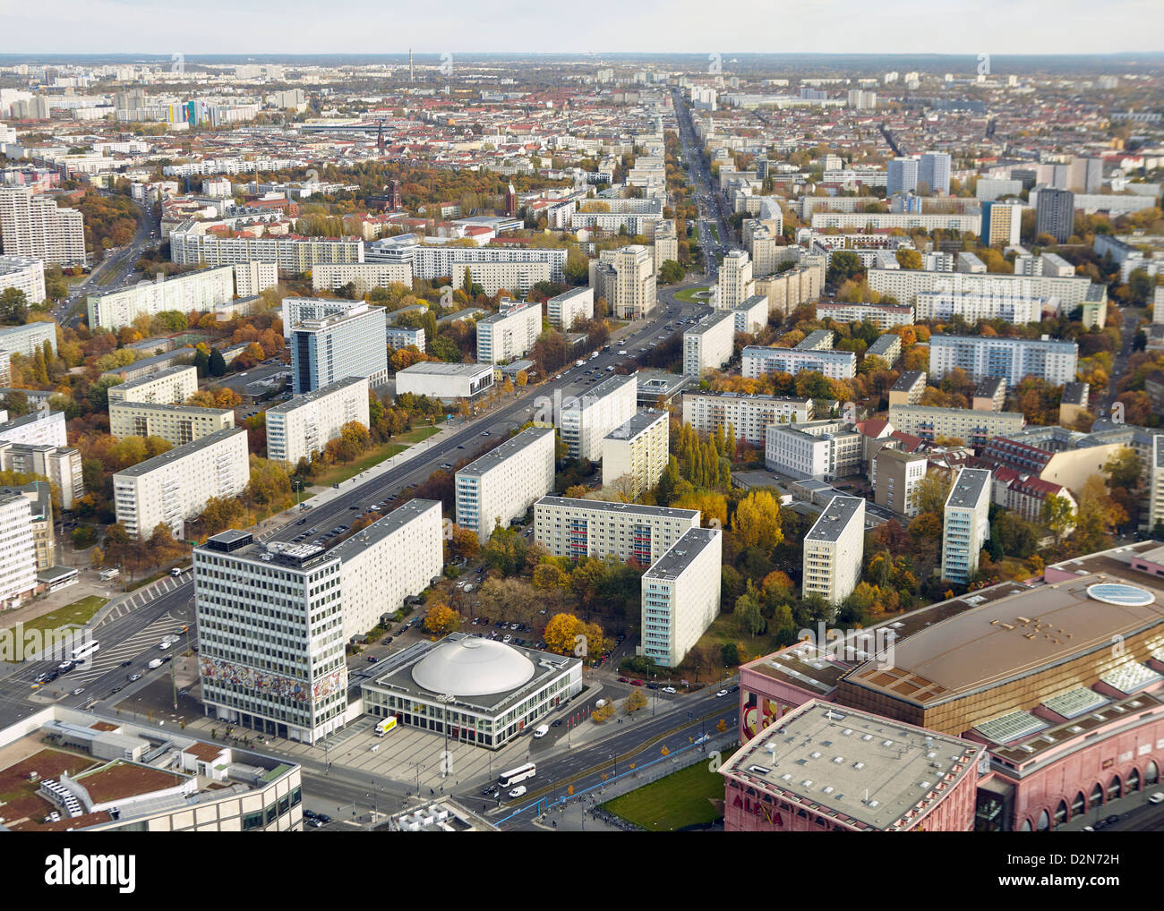Vue sur la partie Est de Berlin, Berlin, Germany, Europe Banque D'Images