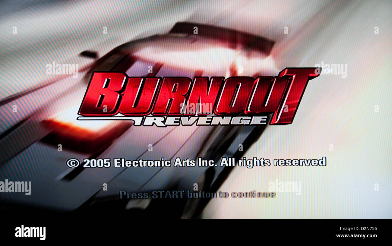 Jeu vidéo de Burnout Banque D'Images