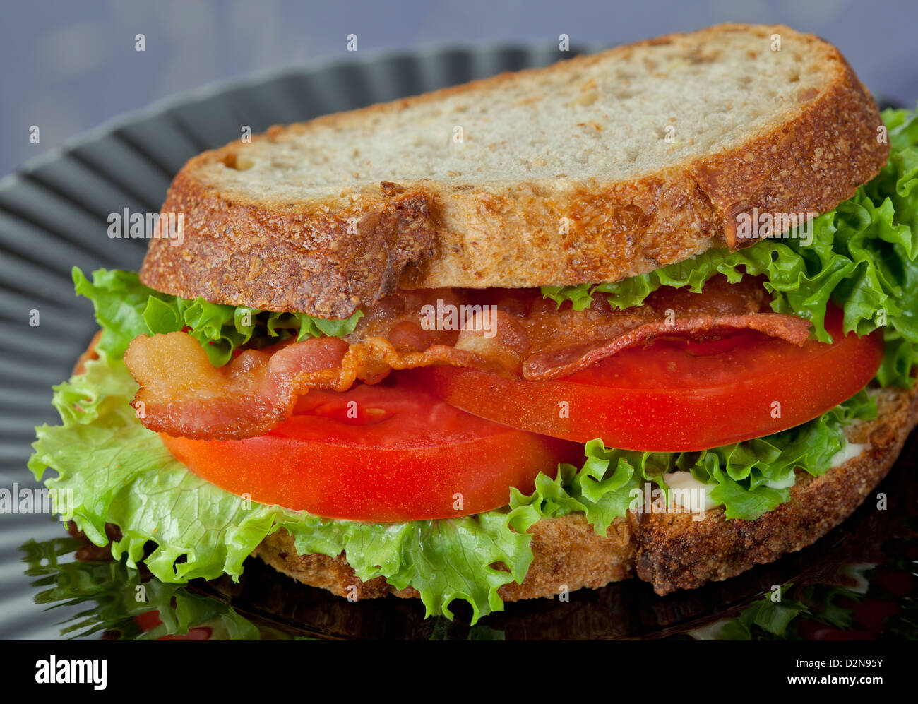 Sandwich Tomate salade au lard Banque D'Images