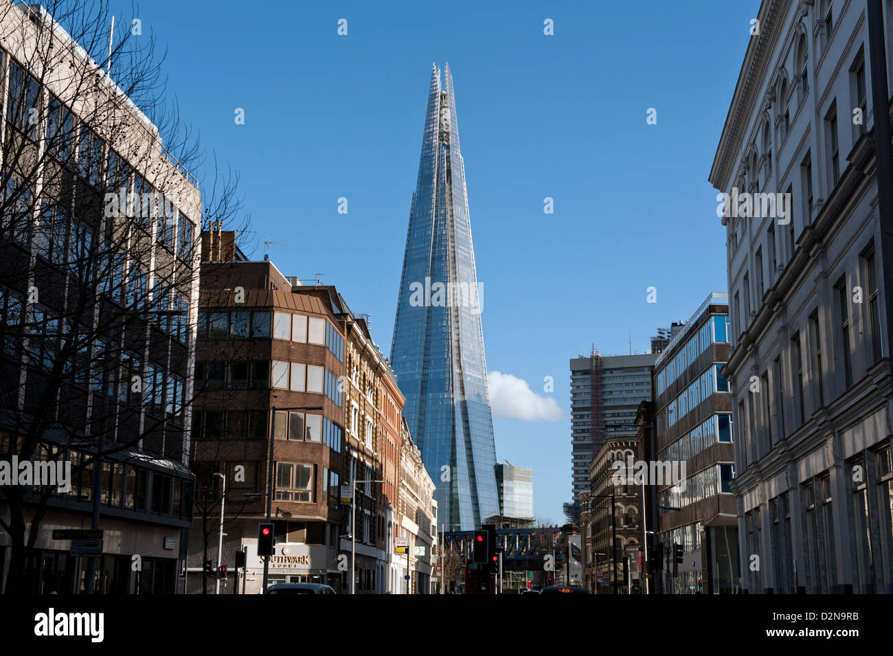 Le fragment de Renzo Piano, 32 London Bridge vu de Southwark, Londres, Angleterre, Royaume-Uni. 27-1-2013 Banque D'Images