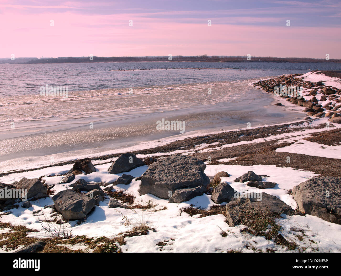 Rivage en hiver Banque D'Images