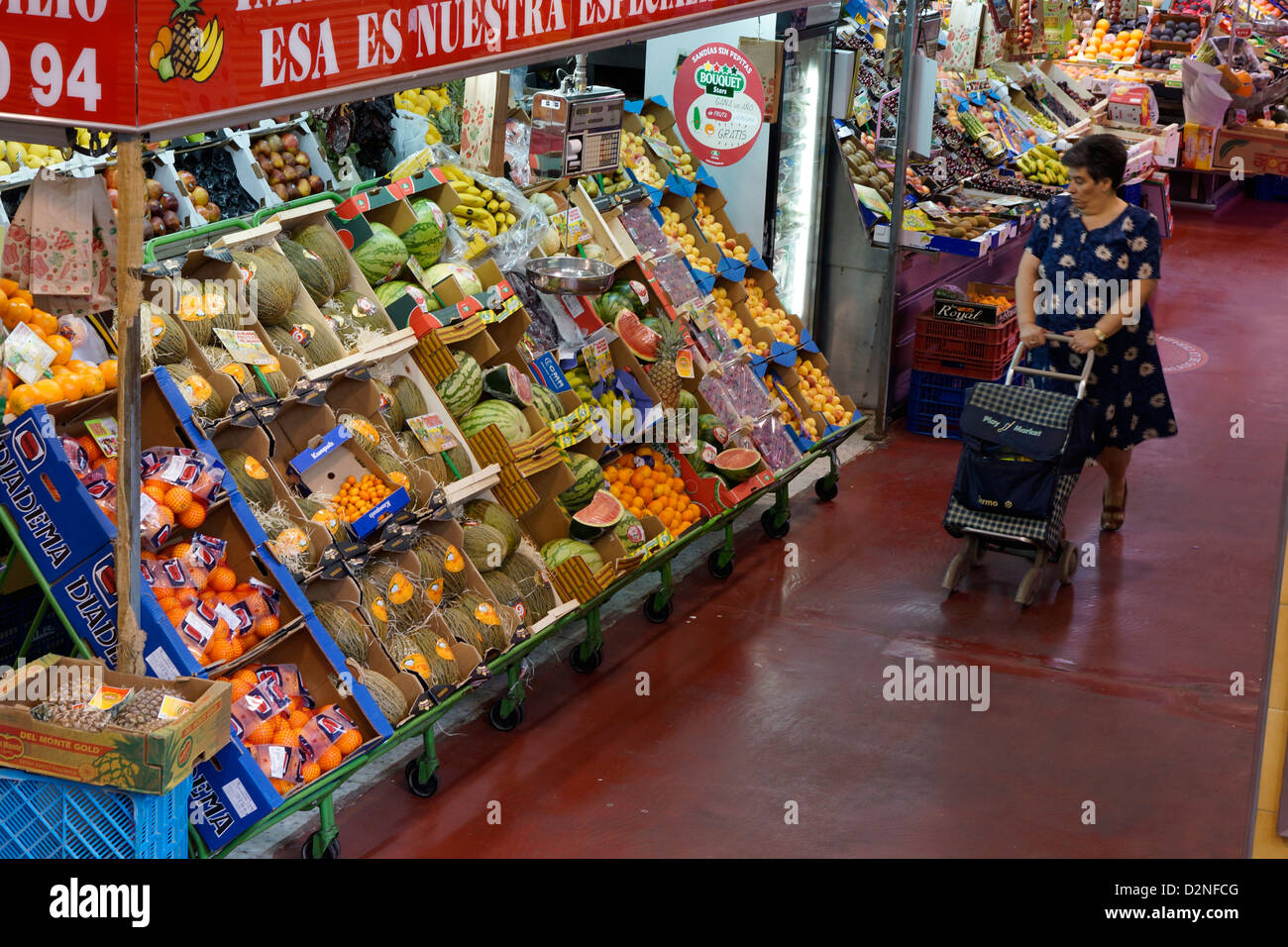 Marché aux légumes fruit acelgas espagne Madrid cebada mercado Banque D'Images