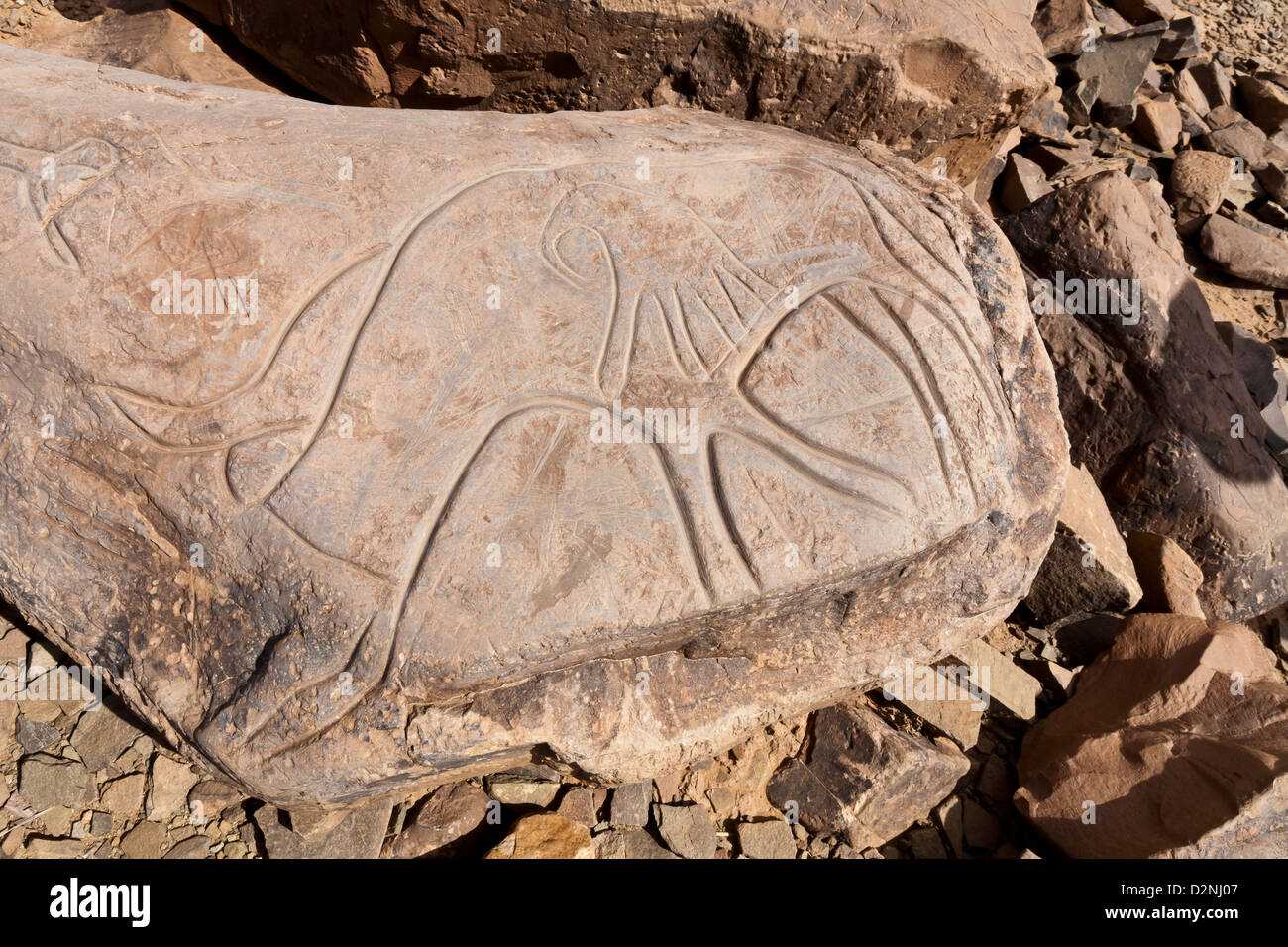 Site d'art rupestre préhistorique ait Ouazik, Maroc, Afrique du Nord Banque D'Images