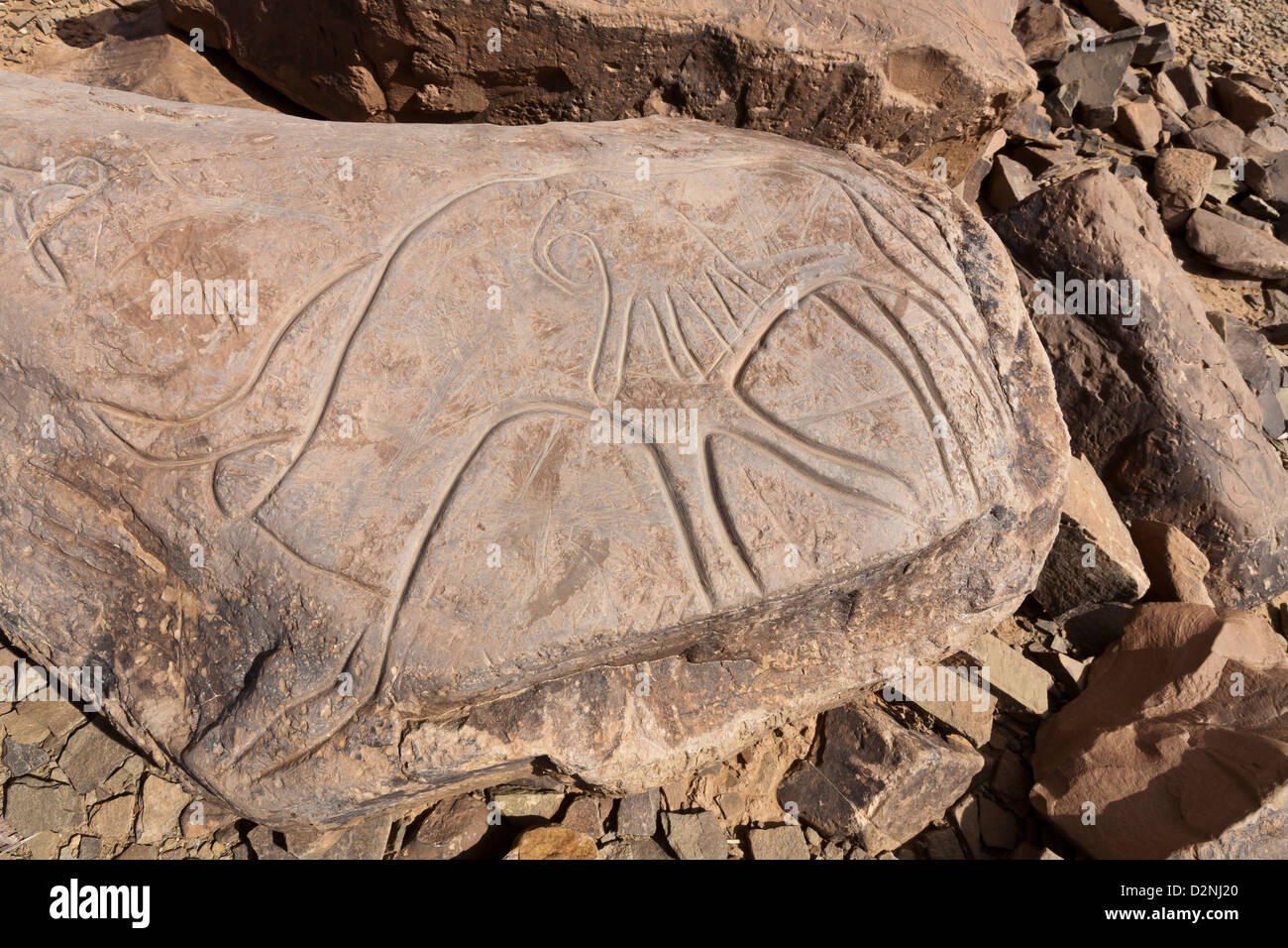 Site d'art rupestre préhistorique ait Ouazik, Maroc, Afrique du Nord Banque D'Images