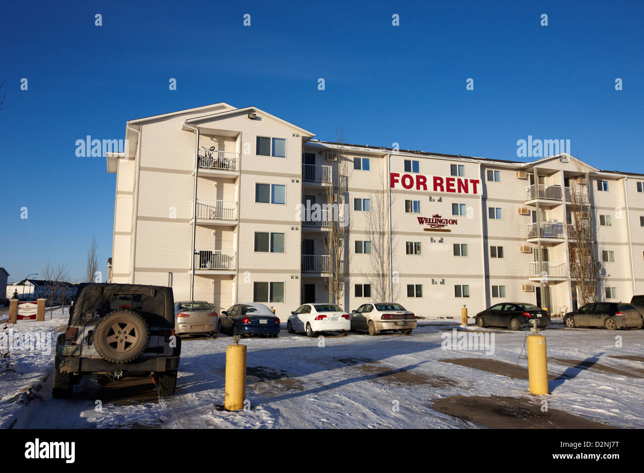 Appartements duplex à louer en hiver Saskatoon Saskatchewan Canada Banque D'Images
