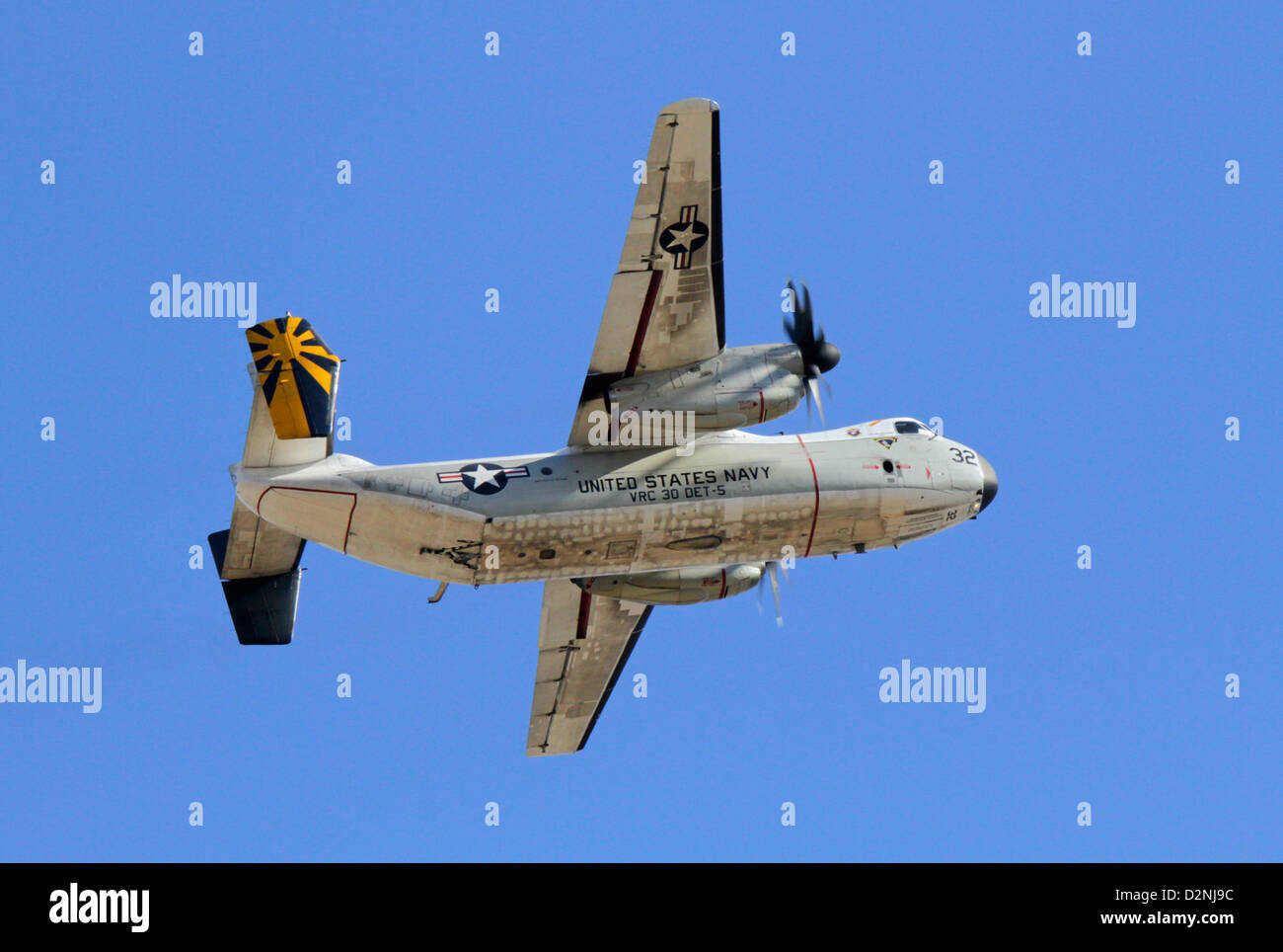 Grumman C-2 Greyhound cargo) avec huit hélices tripales Banque D'Images