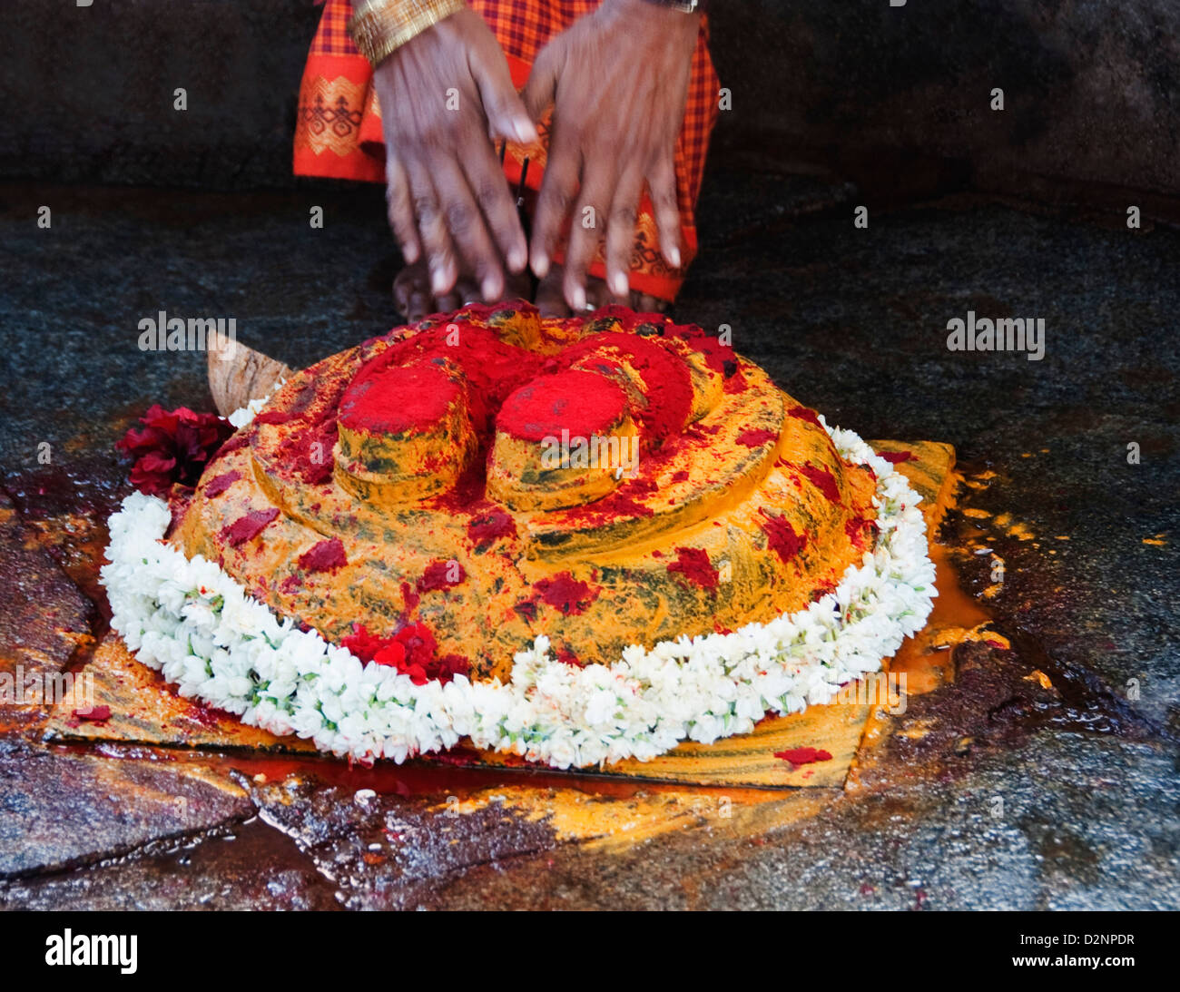Empreintes de femme Seigneur Vishnu dans Srivari Padalu Narayanagiri temple Hill Tirupati Chittoor District de l'Andhra Pradesh en Inde Banque D'Images