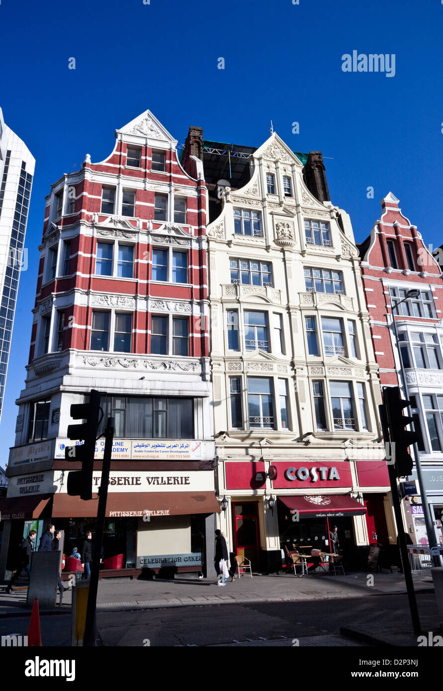 Maisons hautes sur Edgware Road à Paddington, Londres, Angleterre, Royaume-Uni Banque D'Images