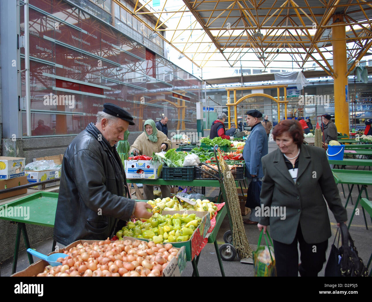 Le marché de Markale, à Sarajevo, scène de l'un des pires massacres pendant la guerre de Bosnie. Banque D'Images