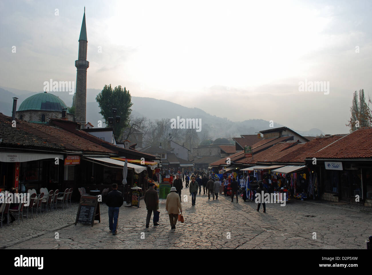 La place du marché principale de bascarsija, la vieille ville de Sarajevo Banque D'Images