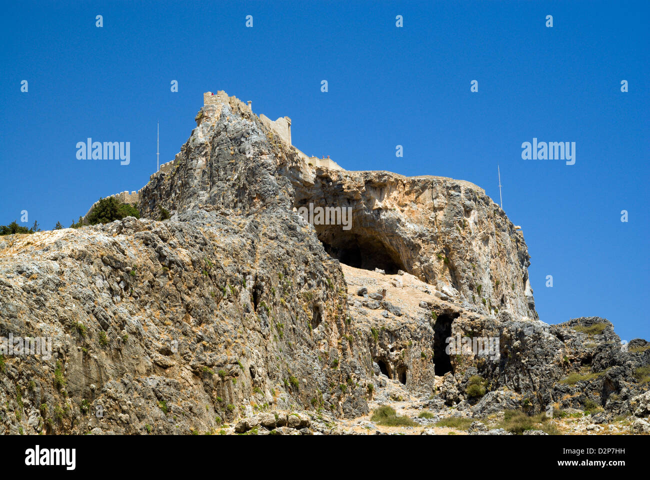 L'Acropole de Lindos Bay St Paul rhodes Dodécanèse Grèce Banque D'Images