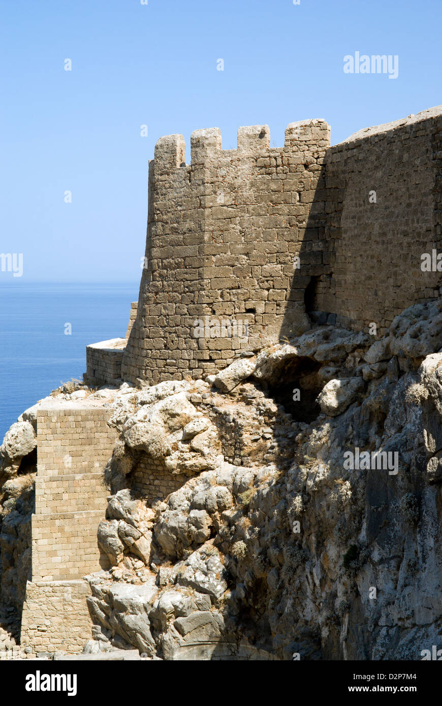 L'Acropole de Lindos rhodes Dodécanèse Grèce Banque D'Images