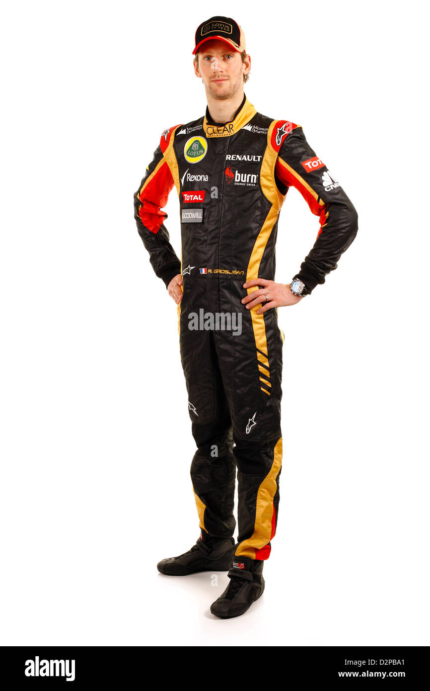 Document - un document photo montre le Français Romain Grosjean Pilote de Formule 1 de Lotus F1 Team le 27 janvier 2013. Photo : Lotus F1 Team ( -) Banque D'Images