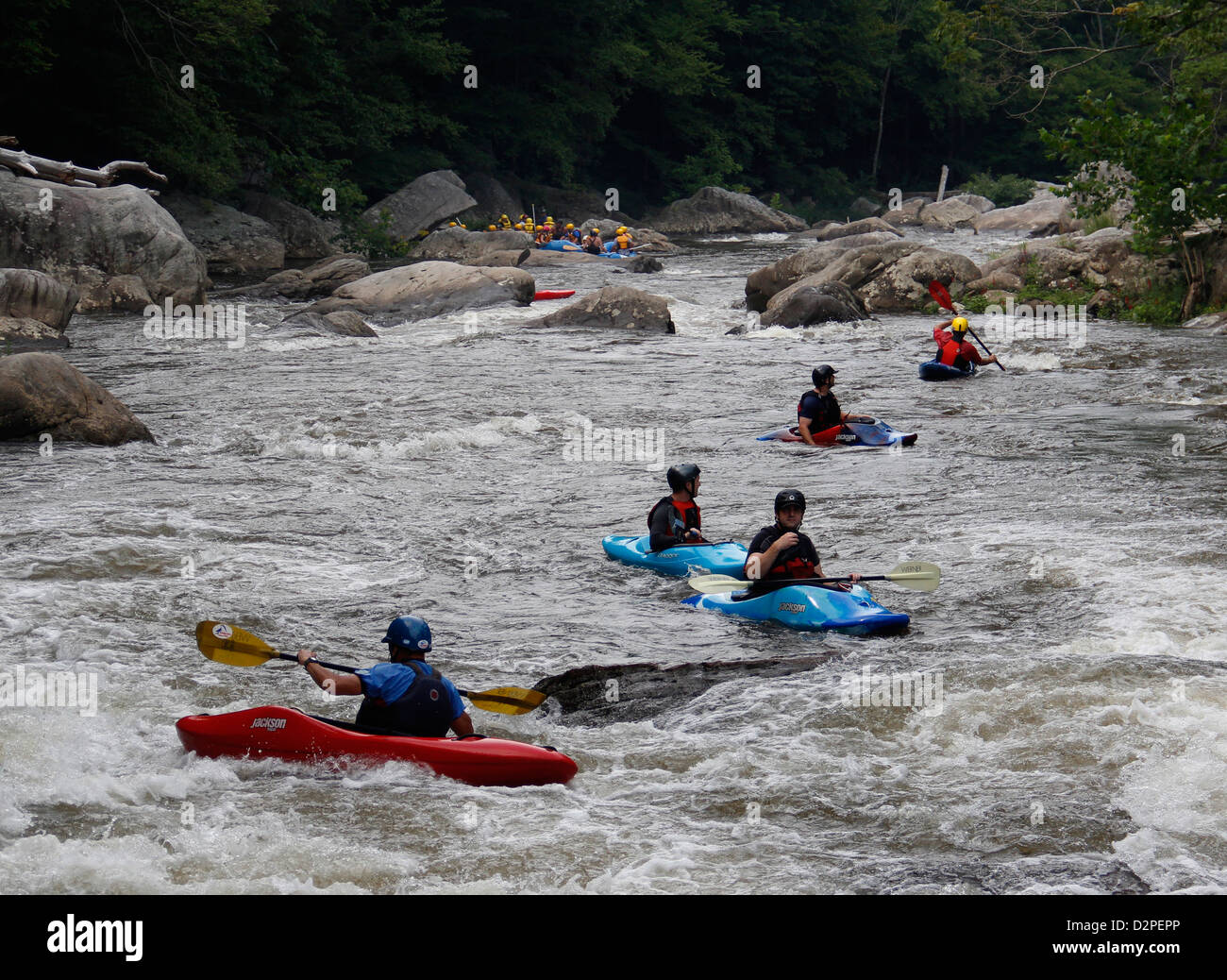 Youghiogheny River supérieur kayakiste Maryland rapides Banque D'Images