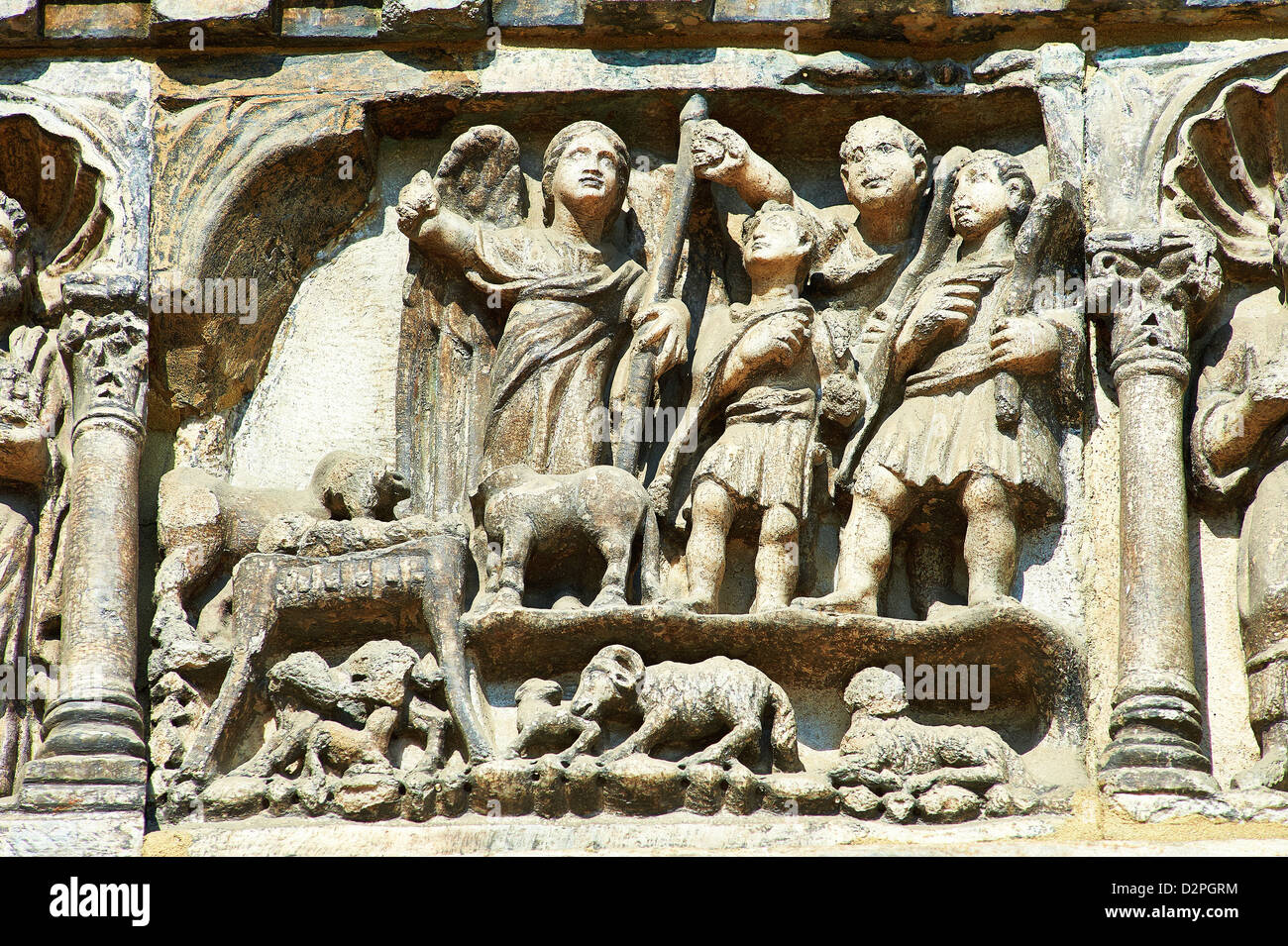 Sculptures médiévales de la façade de la Basilique St Marc, Venise, Italie Banque D'Images