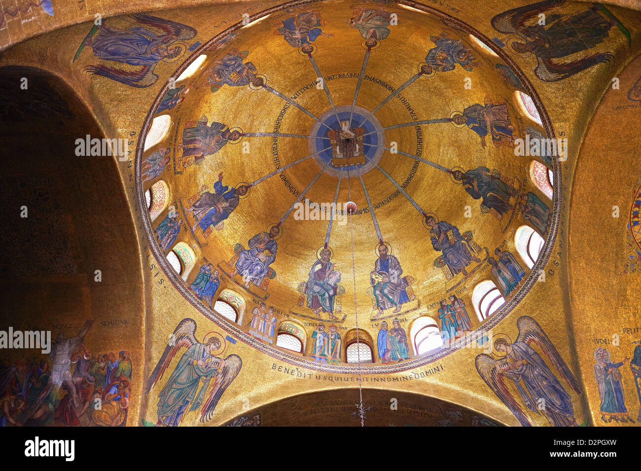 Mosaïques de style byzantin à l'intérieur de la Basilique St Marc de Venise, la Basilique de San Marco Banque D'Images