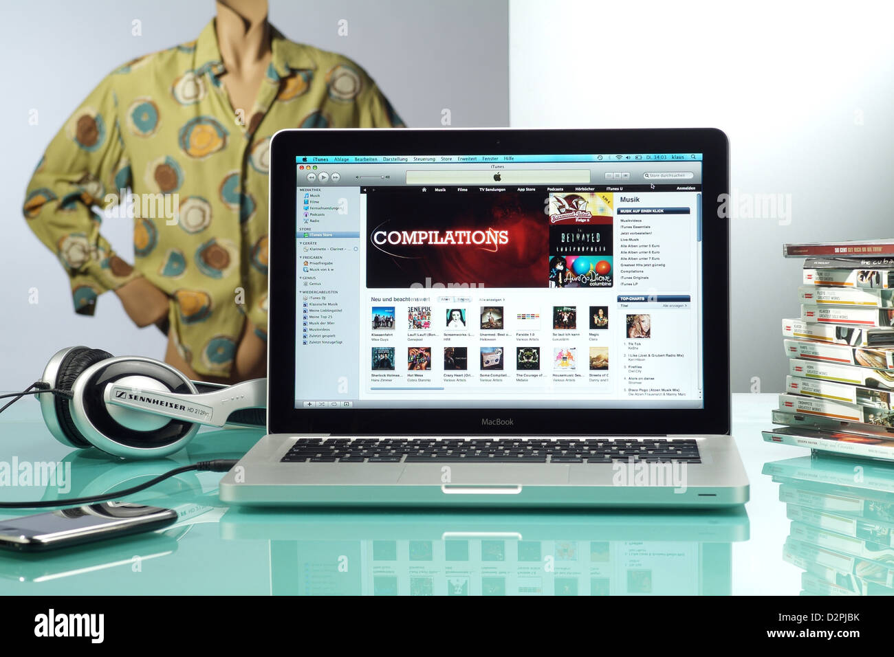 Hambourg, Allemagne, le Apple MacBook Pro avec le programme iTunes Banque D'Images