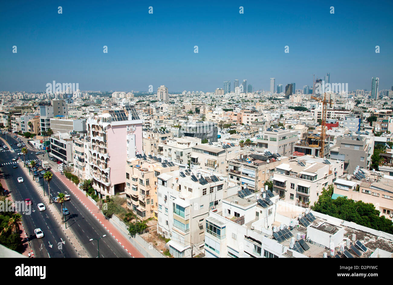 Hayarkon Street, Tel Aviv City Center, Tel Aviv, Israël, Moyen Orient Banque D'Images