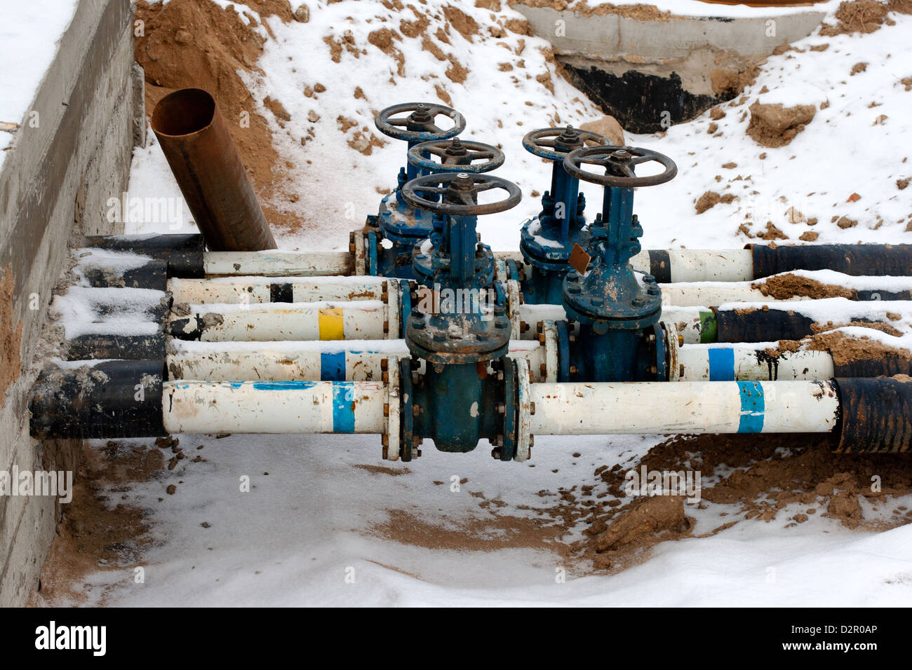 Tuyauterie et vannes industrielles Banque D'Images