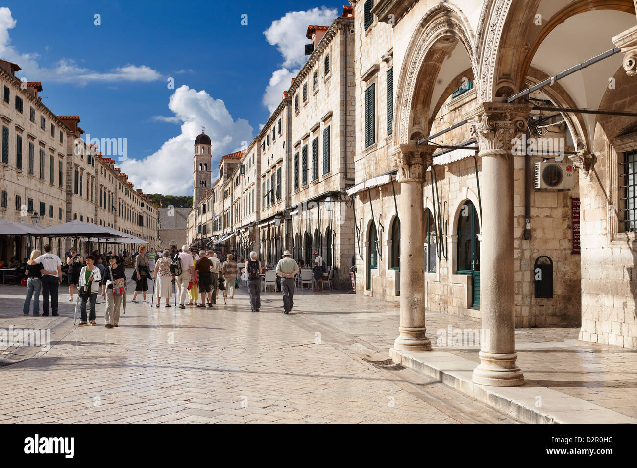 Dubrovnik - rue Stradun (rue principale de la vieille ville de Dubrovnik, Croatie) Banque D'Images