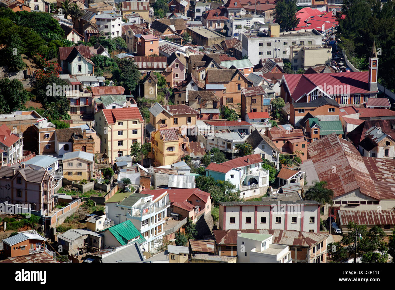Vue de la ville haute, la ville d'Antananarivo, Tananarive, Madagascar, Afrique du Banque D'Images