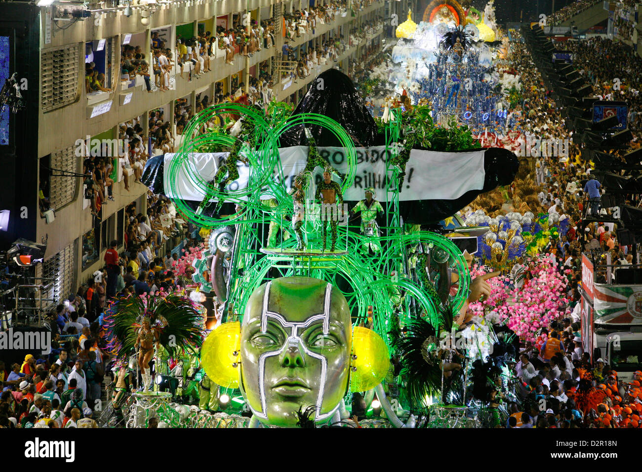 Défilé de carnaval à le Sambodrome, Rio de Janeiro, Brésil, Amérique du Sud Banque D'Images