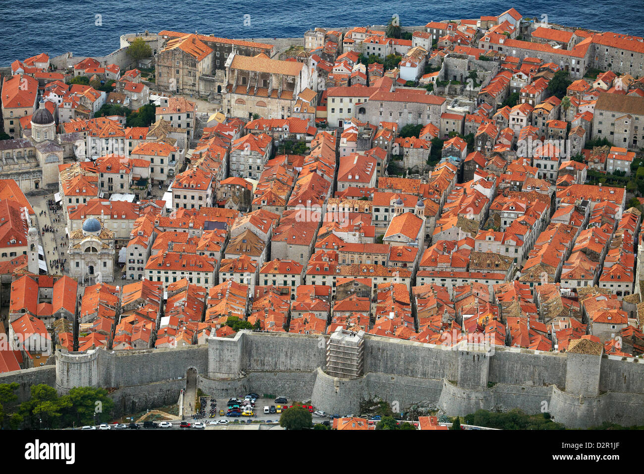 Vieille ville de Dubrovnik, l'ond des murs de la ville, la Croatie Banque D'Images