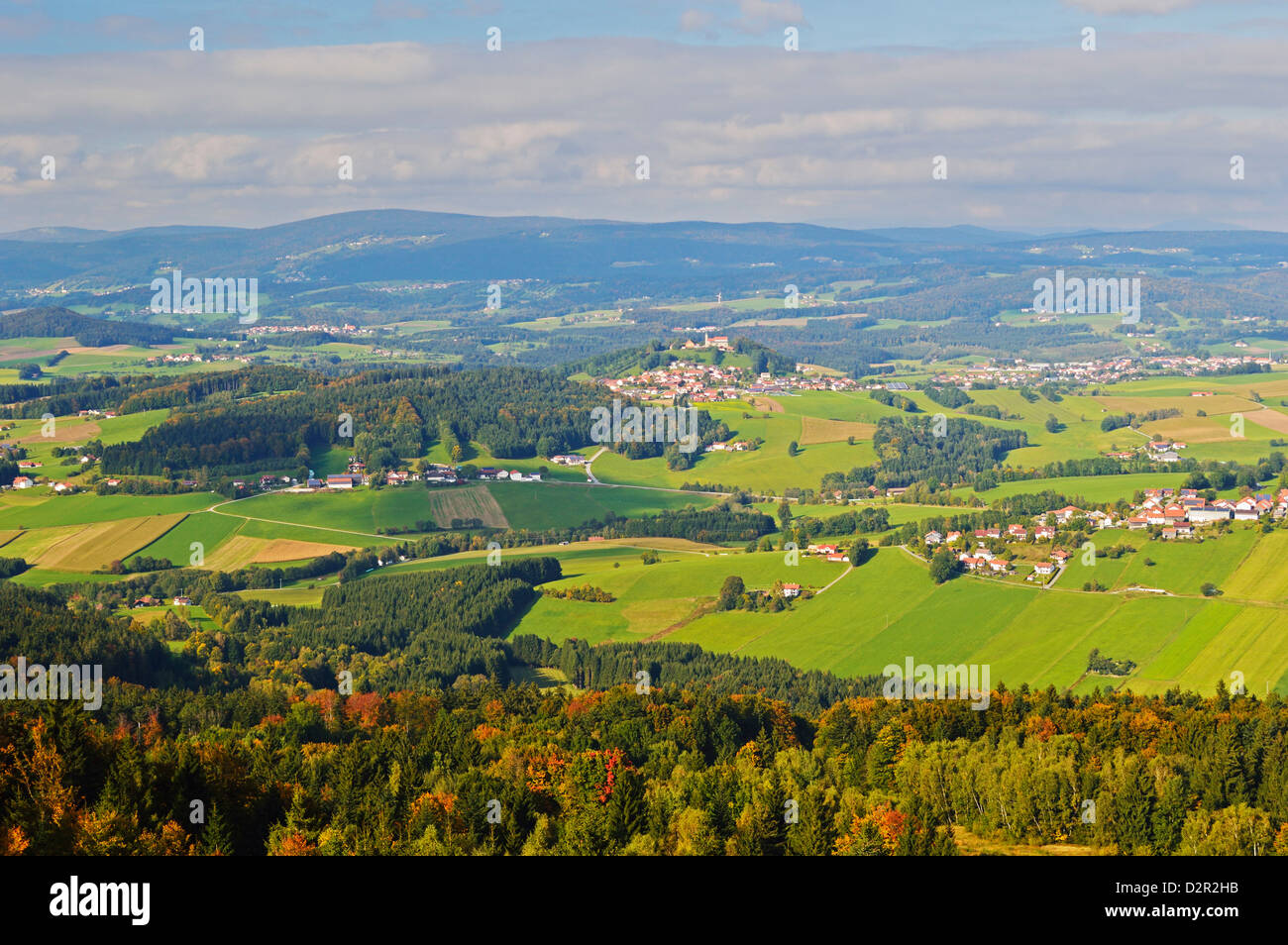 Vue depuis Oberfrauenwald de Bavarian Forest, Bavaria, Germany, Europe Banque D'Images
