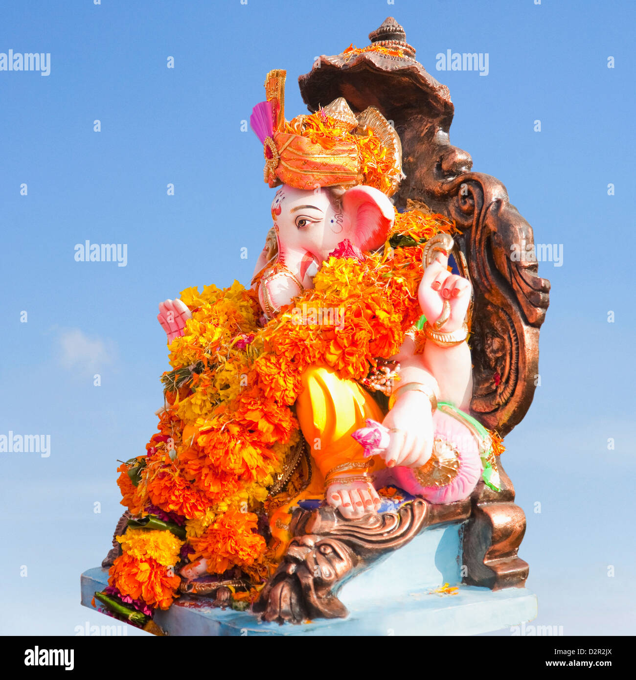 Close-up d'une idole du Seigneur Ganesha, Mumbai, Maharashtra, Inde Banque D'Images