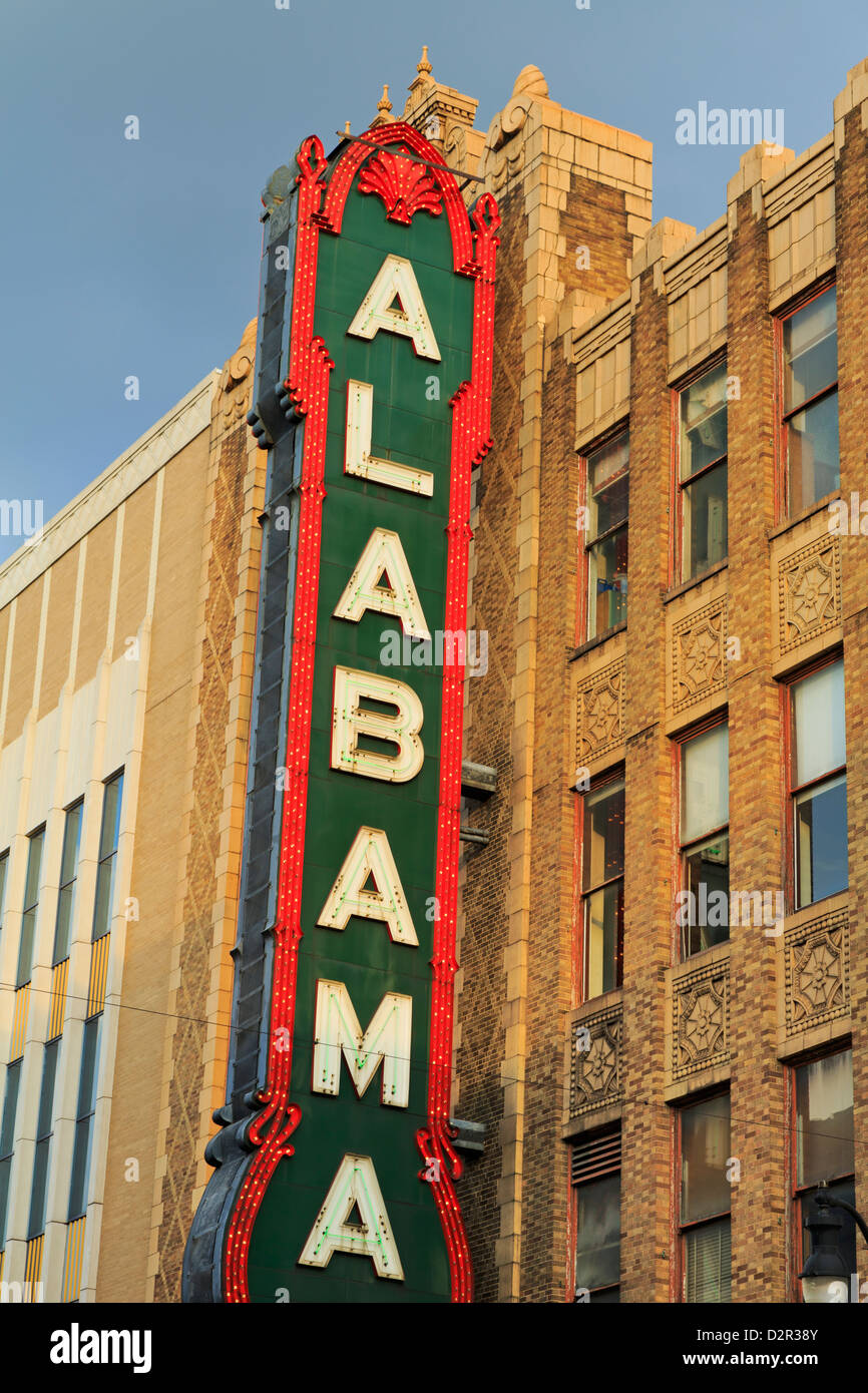 Alabama Theatre sur 3rd Street, Birmingham, Alabama, États-Unis d'Amérique, Amérique du Nord Banque D'Images