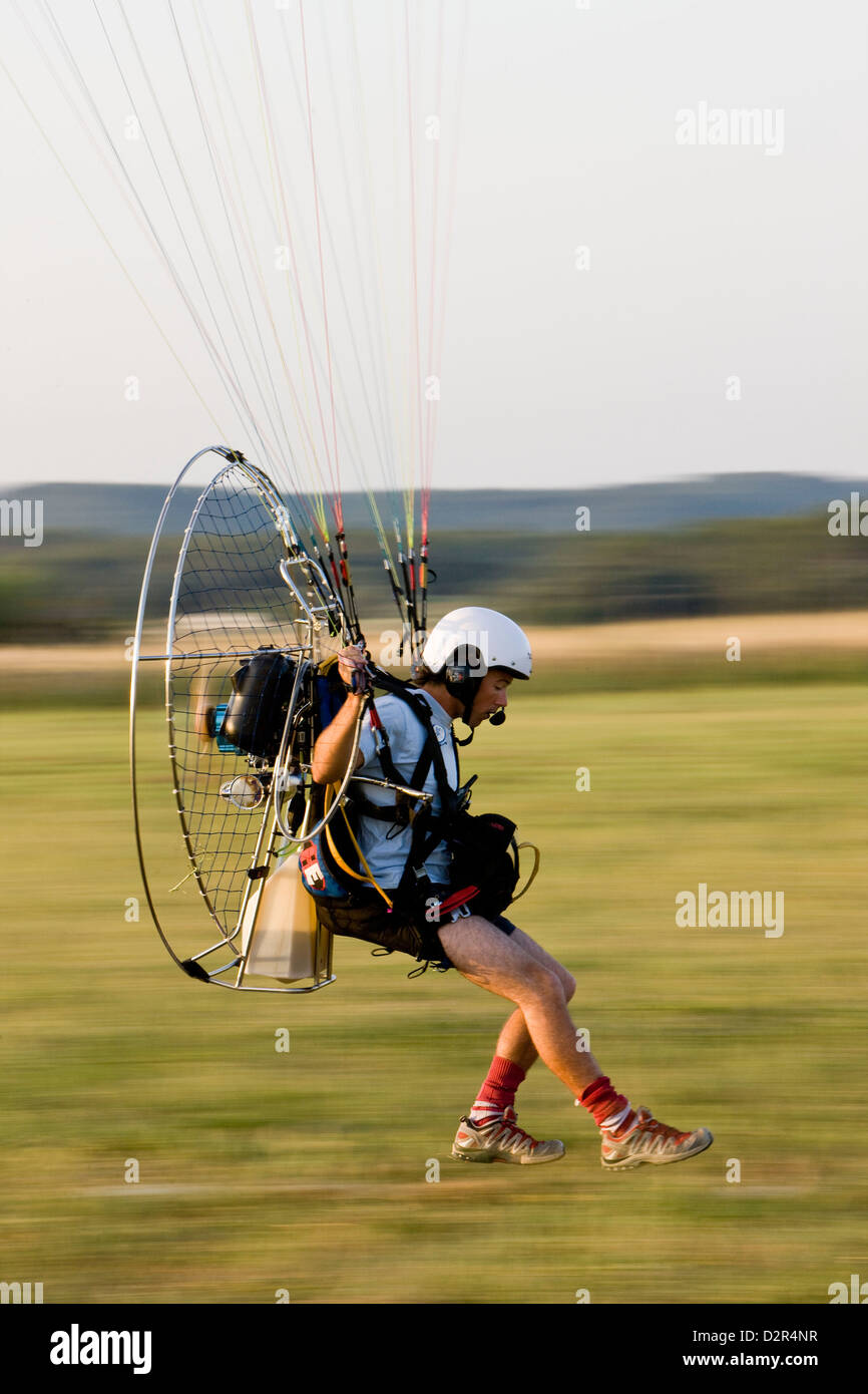 Planeur électrique avec moteur landing Banque D'Images