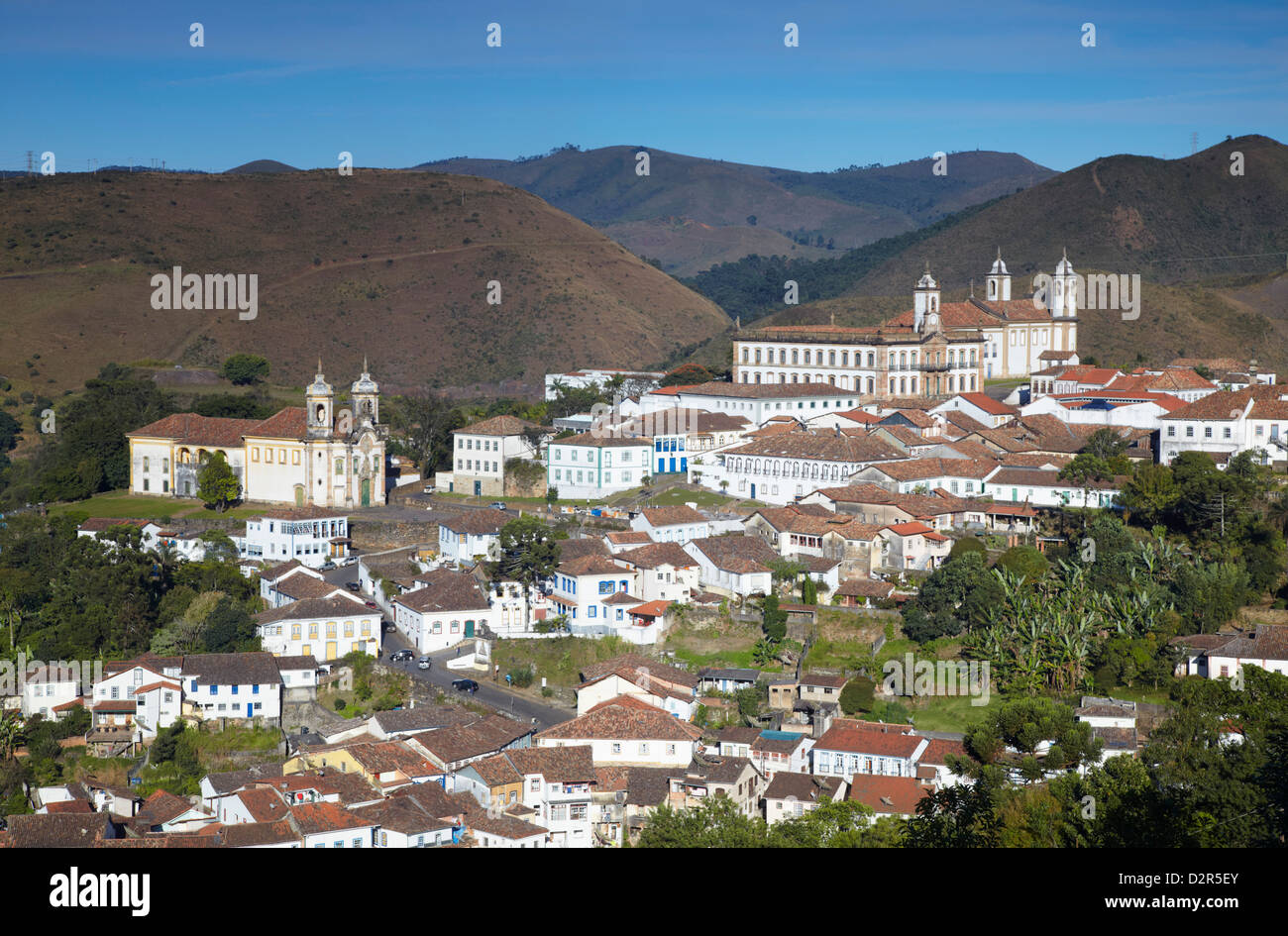 Voir d'Ouro Preto, UNESCO World Heritage Site, Minas Gerais, Brésil, Amérique du Sud Banque D'Images