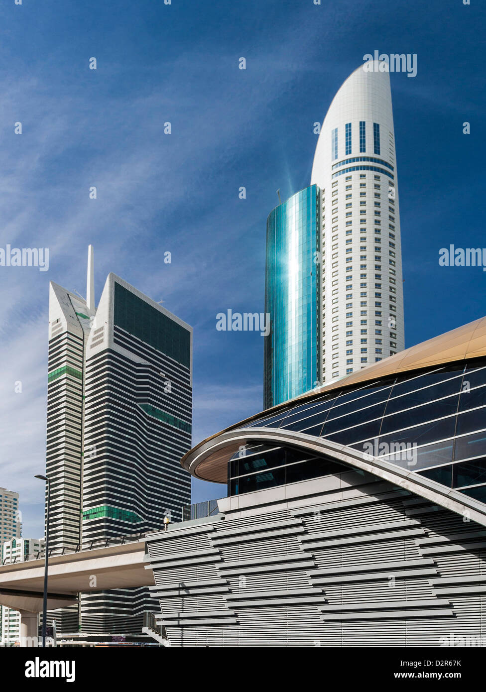 La station de métro World Trade Center avec toit incurvé, Dubaï Banque D'Images