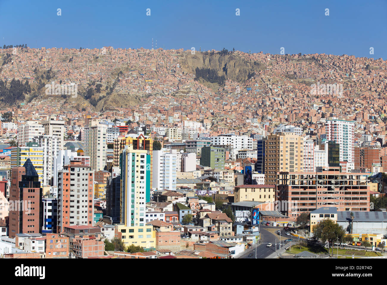 Vue sur le centre de La Paz, Bolivie, Amérique du Sud Banque D'Images