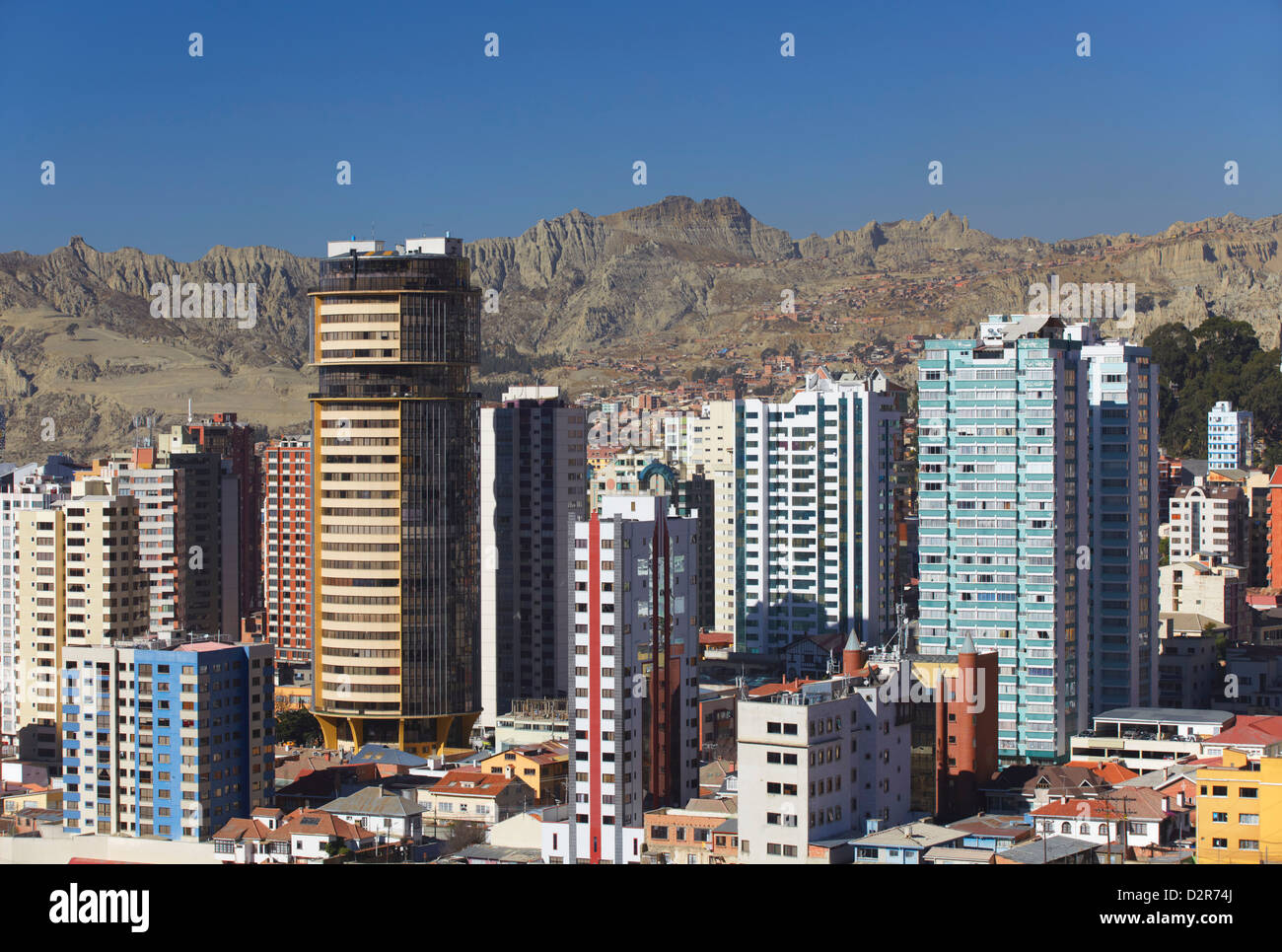 Vue sur le centre de La Paz, Bolivie, Amérique du Sud Banque D'Images