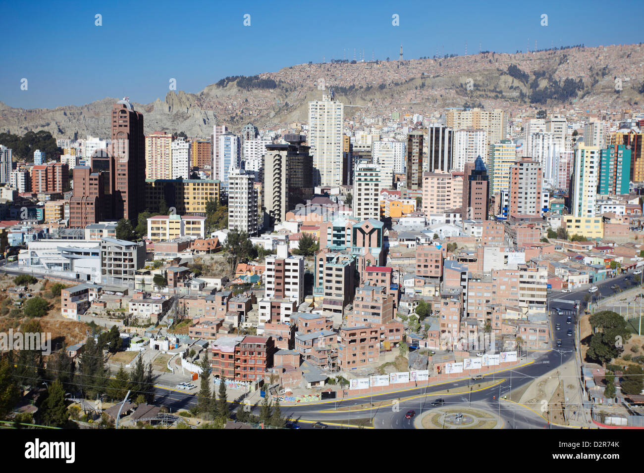 Vue sur le centre de La Paz, Bolivie, Amérique du Sud Banque D'Images