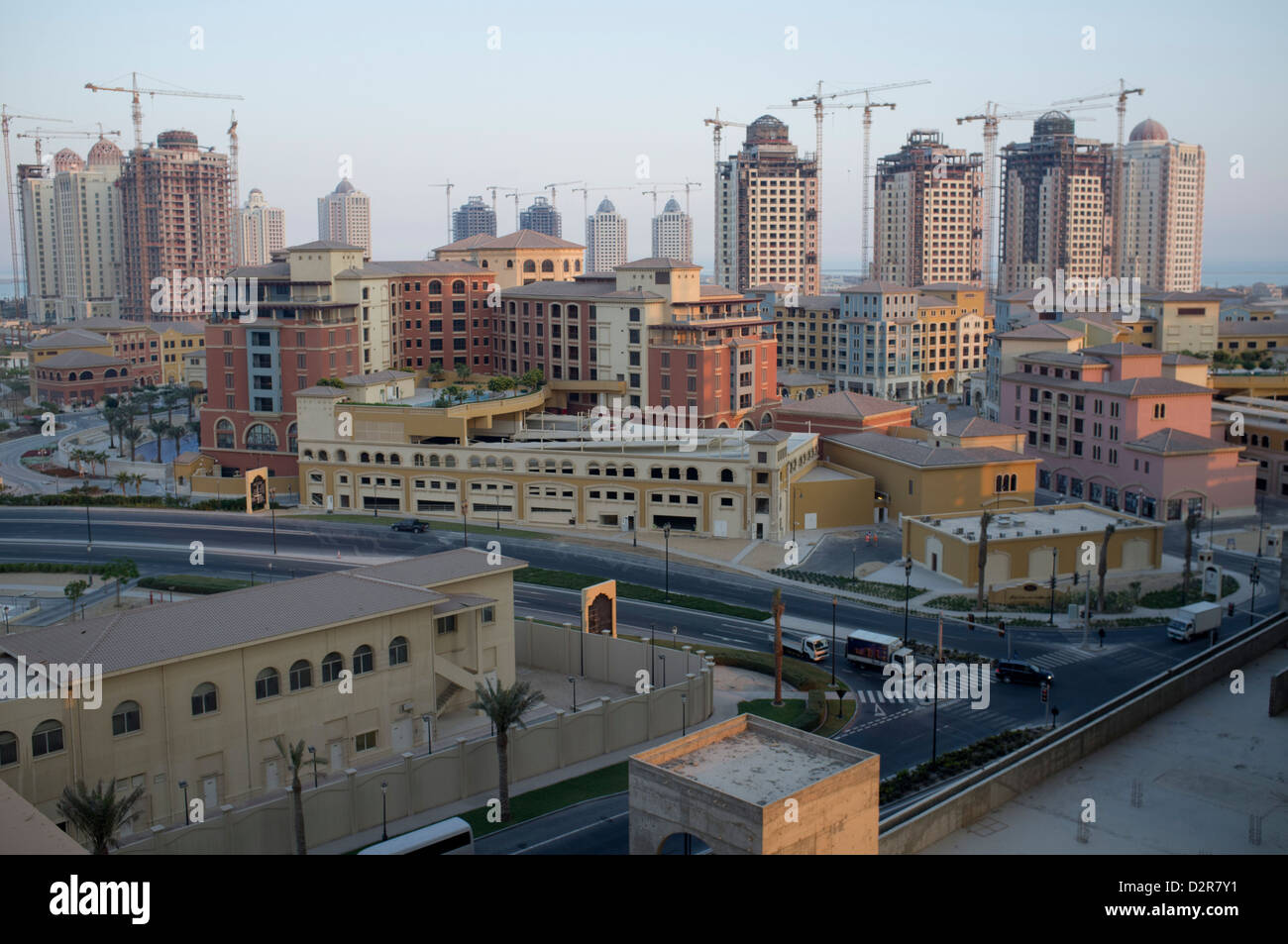 Vue d'un nouveau chantier à Doha Qatar Banque D'Images