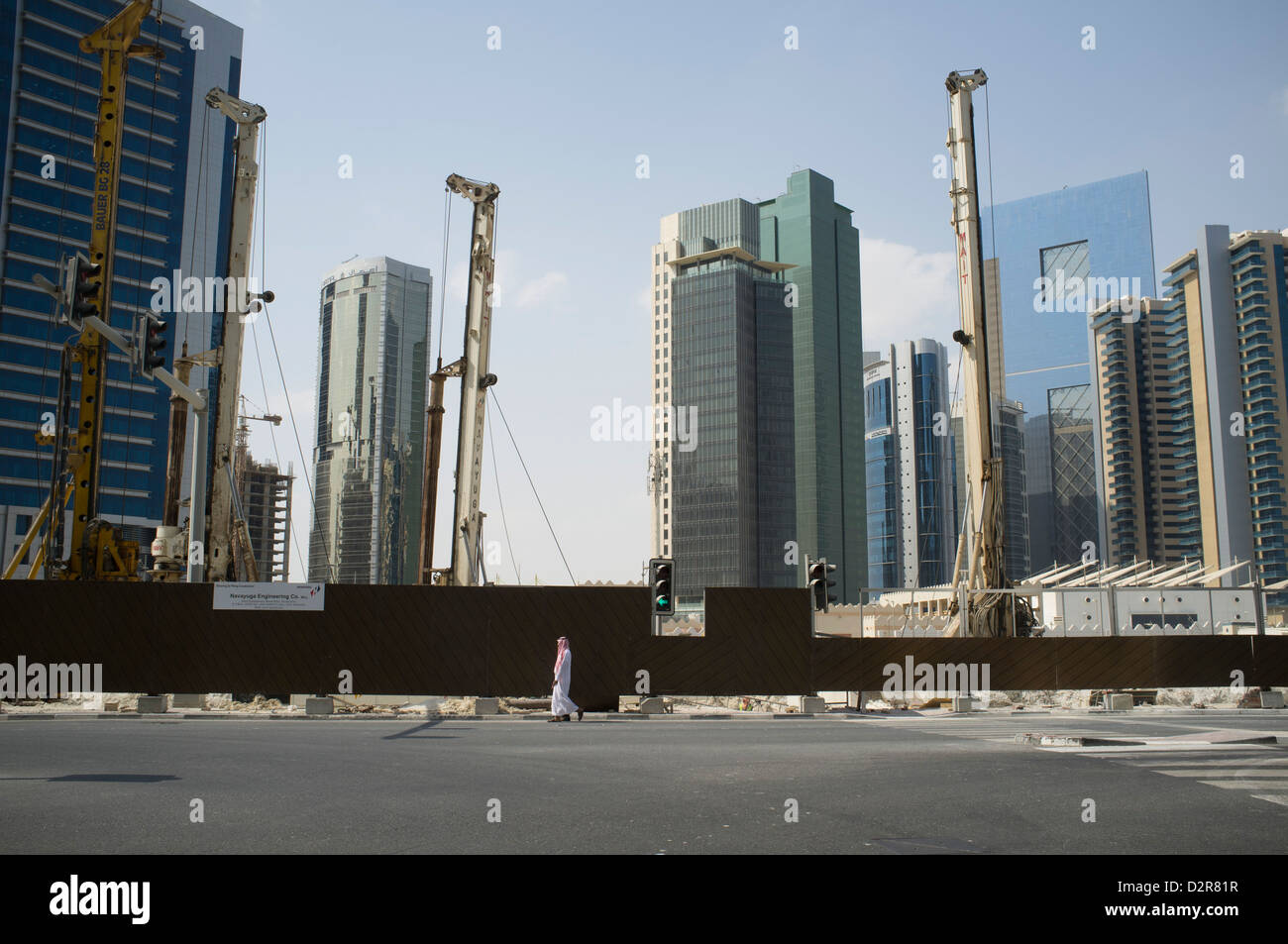 Voir l'horizon moderne de nouvelle construction avec de l'entreprise financial district à Doha Qatar Banque D'Images
