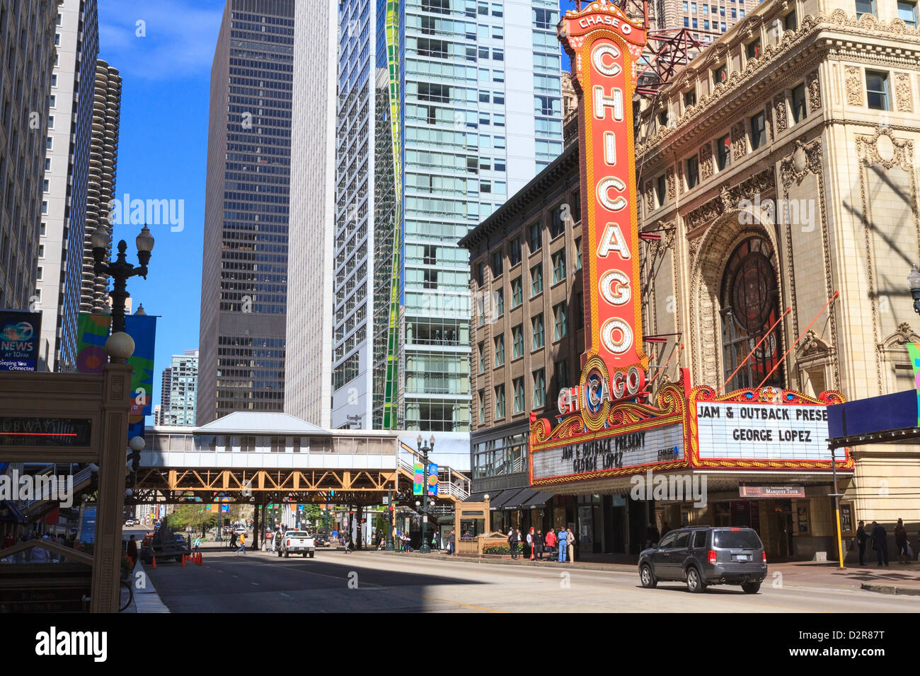 Chicago Theatre, State Street, Chicago, Illinois, États-Unis d'Amérique, Amérique du Nord Banque D'Images