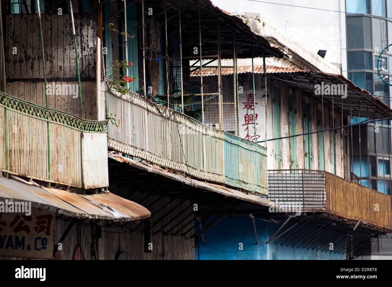 Ancienne architecture créole, Port Louis, ile Maurice Banque D'Images