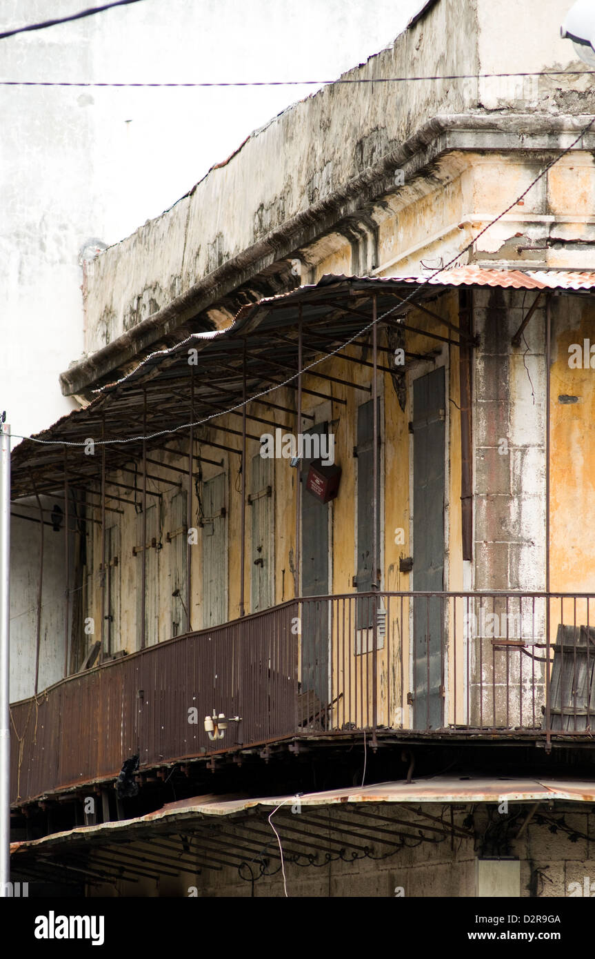 Ancienne architecture créole, Port Louis, ile Maurice Banque D'Images