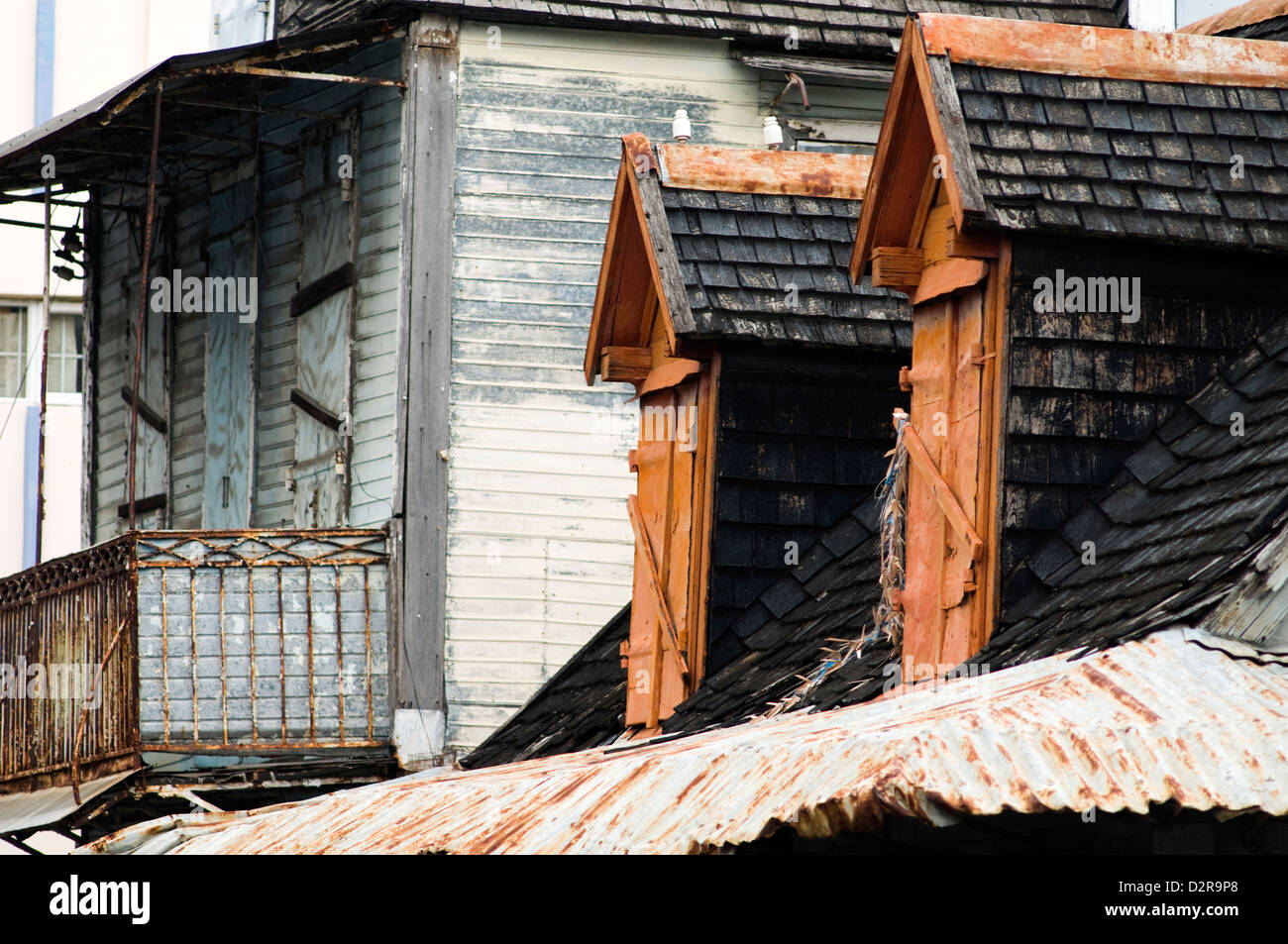 Ancienne architecture créole, Port Louis, ile Maurice Banque D'Images