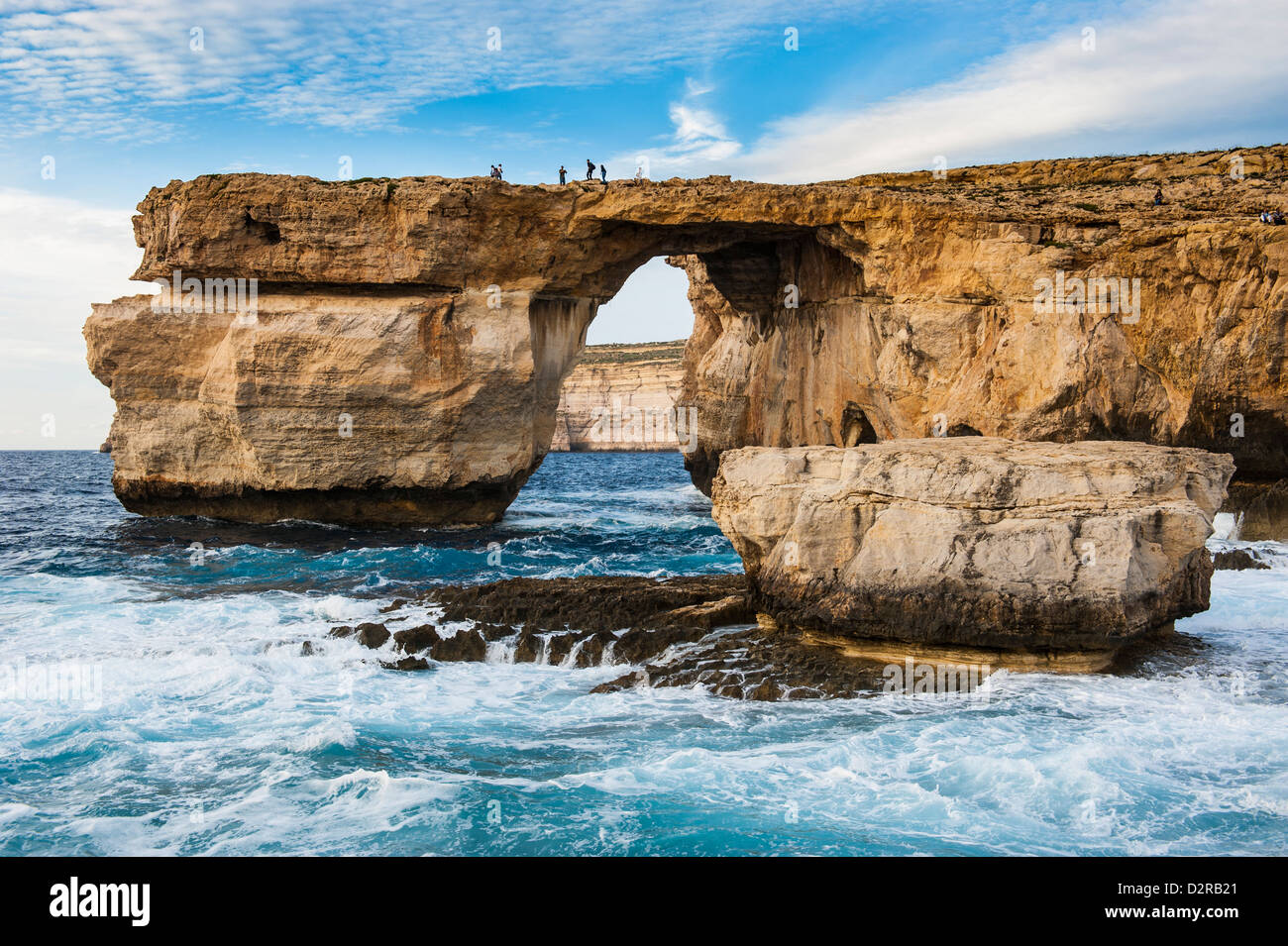 Passage de la mer célèbre, la fenêtre d'Azur, Gozo, Malte, Méditerranée, Europe Banque D'Images