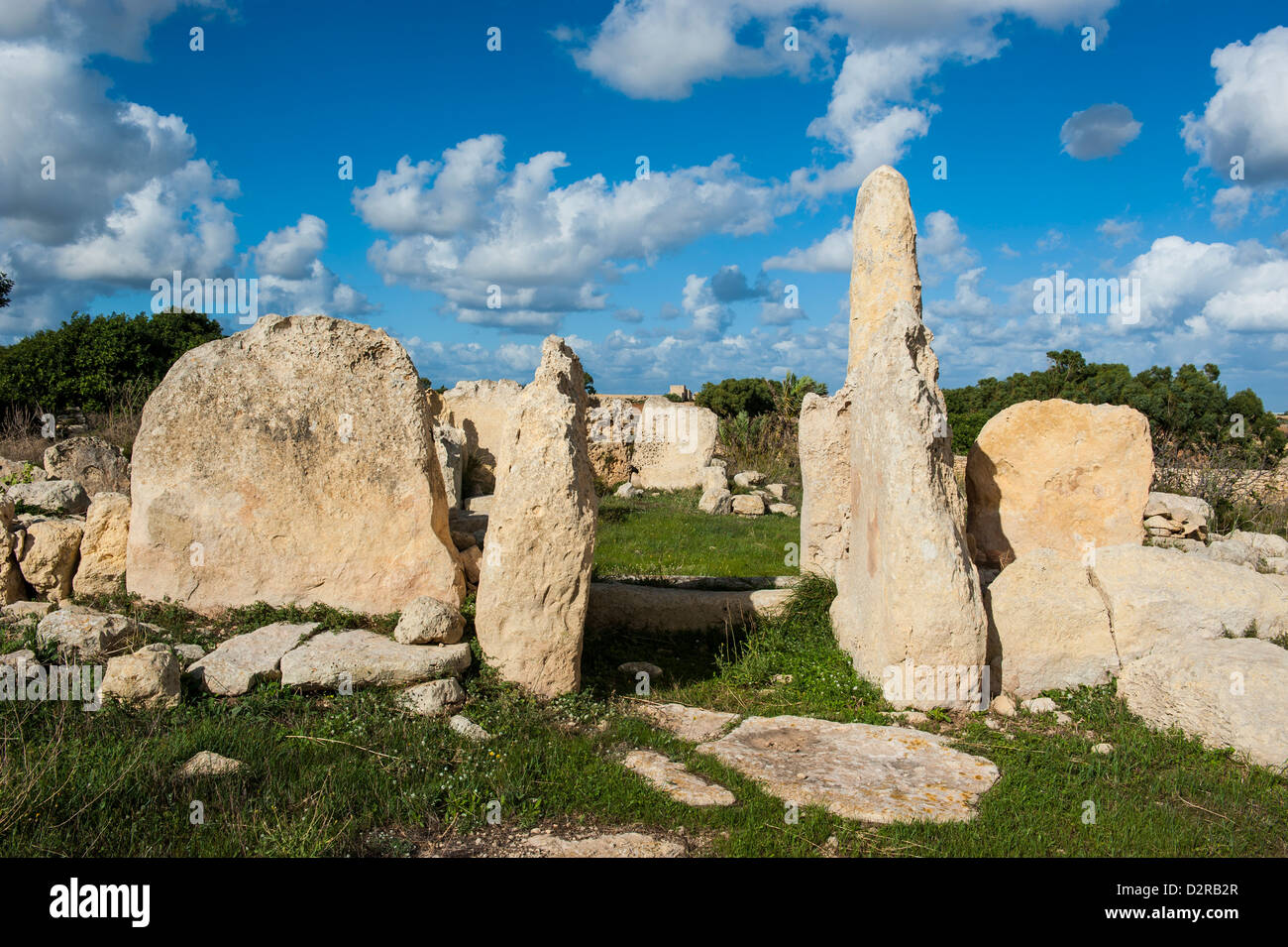 Temple mégalithique de Haqar Qim, UNESCO World Heritage Site, Malta, Europe Banque D'Images