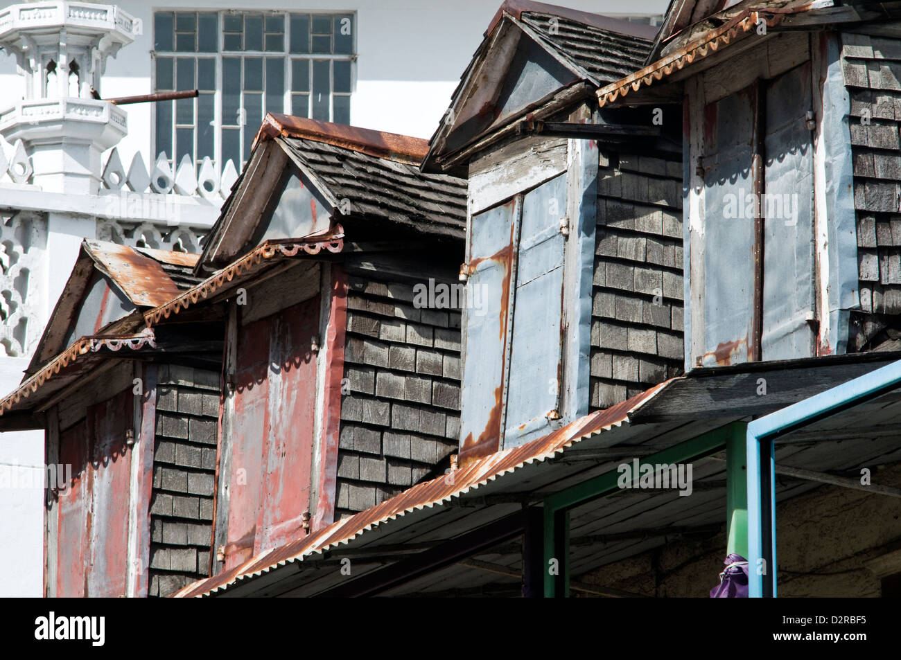 Ancienne architecture créole, Port Louis, ile Maurice Banque D'Images