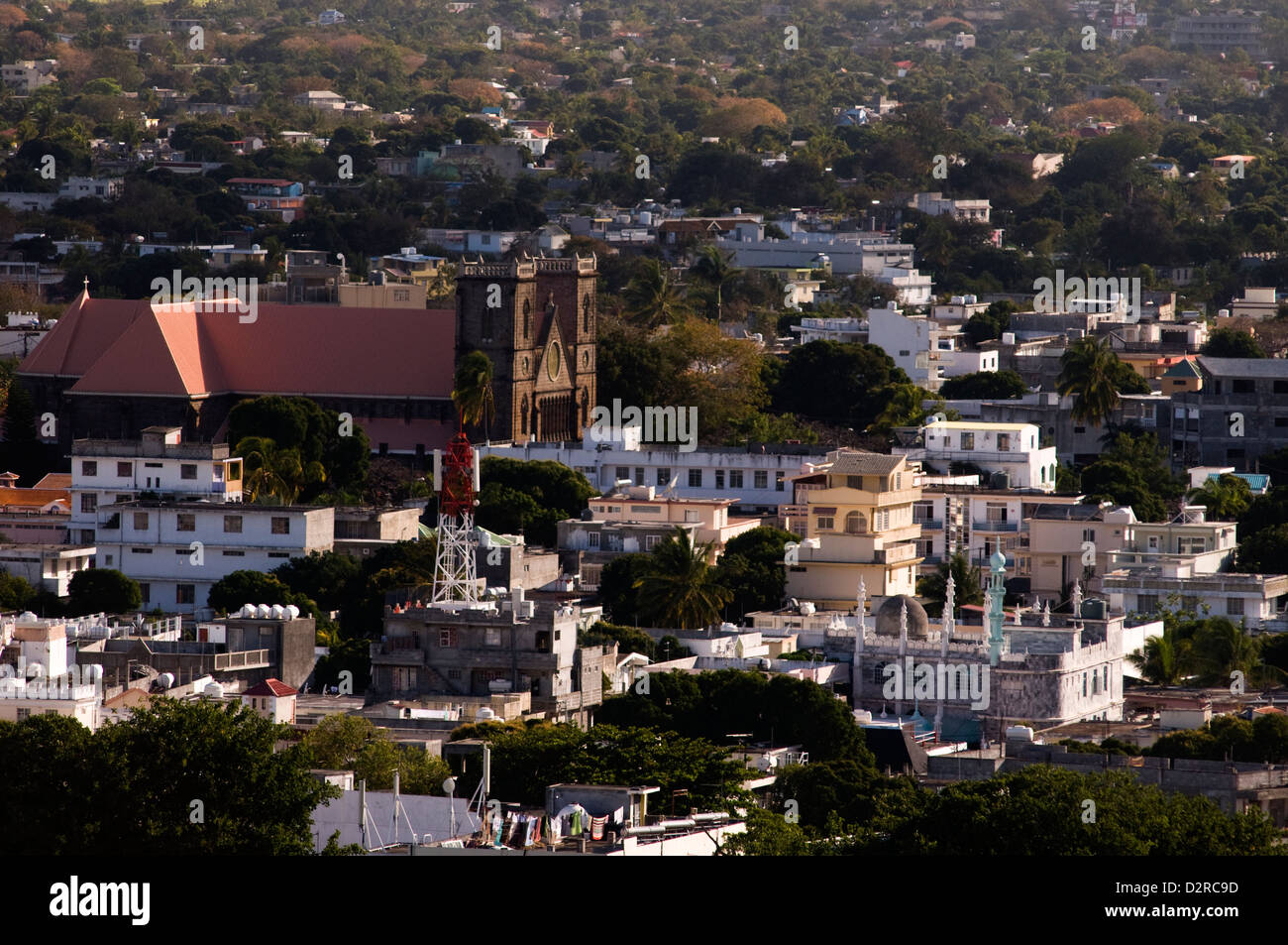 Vue sur la ville depuis le fort Adélaïde, Port Louis, ile Maurice Banque D'Images