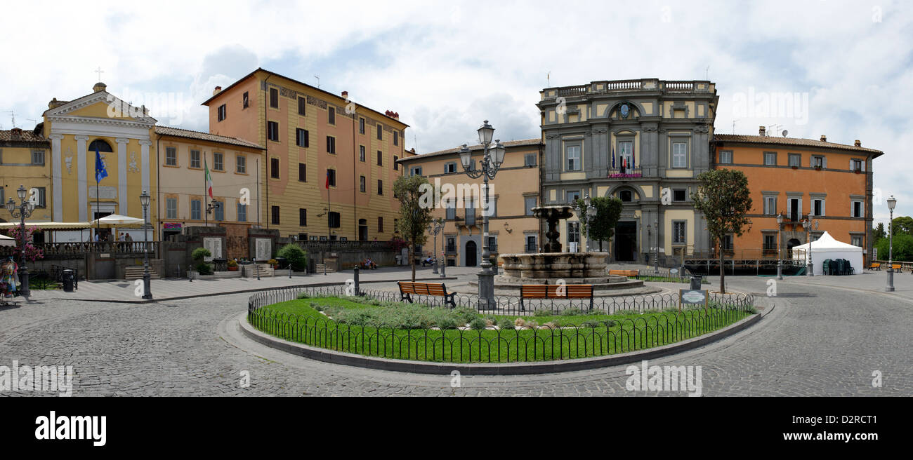 Voir à la ville médiévale de Bracciano dans la région du Latium en Italie centrale. Banque D'Images