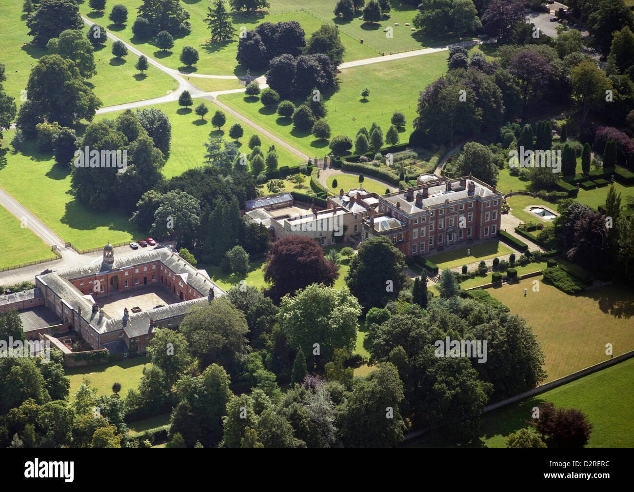 Vue aérienne de Newby Hall près de Ripon, North Yorkshire, prises en 1993 Banque D'Images